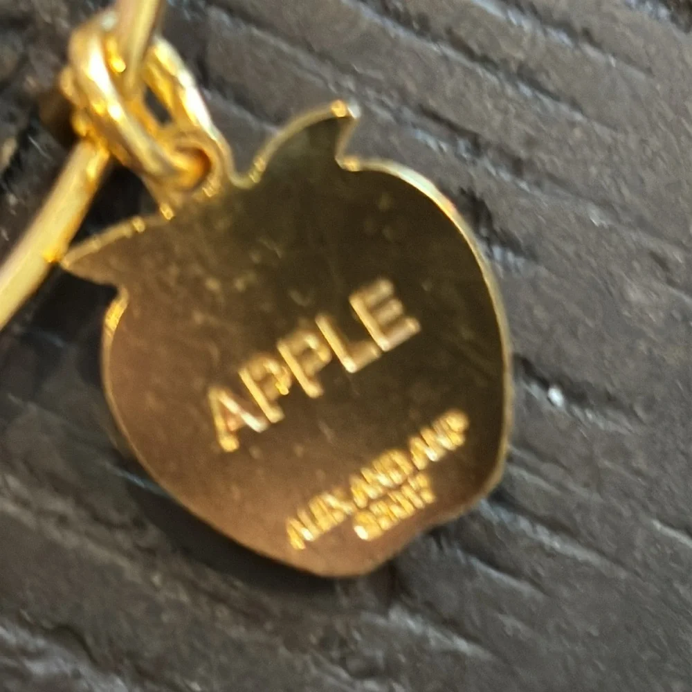 NWT Alex And Ani Red Apple Charm Bangle Bracelet Teacher Energy Adjustable​
